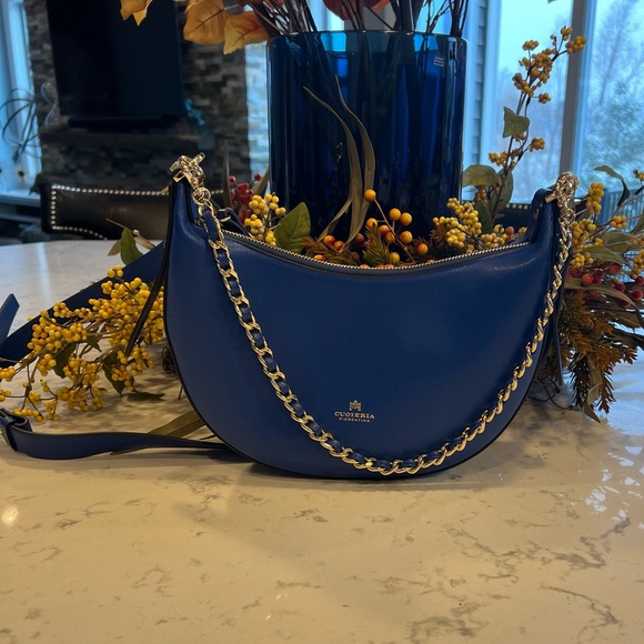 Cuoieria Fiorentina Blue Designer Handbag. Used only once. - Picture 9 of 9